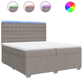 vidaXL Κρεβάτι Boxspring με Στρώμα Taupe 200x200 εκ. Υφασμάτινο