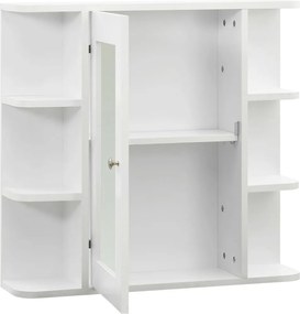 vidaXL Καθρέφτης Μπάνιου με Ντουλάπι Λευκό 66 x 17 x 63 εκ. από MDF