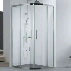 Καμπίνα Ντουζιέρας Ημικυκλική Inox INOX20080 Clear-Chrome Karag 80x80x190cm Steel,Glass