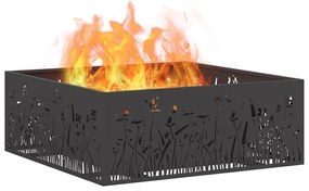 vidaXL Φωτιά Μαύρο 80 x 80 x 30 cm Κρύα έλαση από χάλυβα