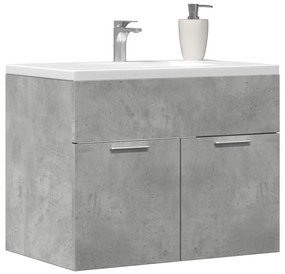 vidaXL Ντουλάπι Νιπτήρα Γκρι Σκυροδέματος 60x38,5x46 εκ. Επεξ. Ξύλο