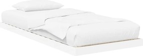 vidaXL Κρεβάτι δαπέδου Λευκό 80 x 200 cm Επεξεργασμένο ξύλο