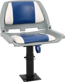 vidaXL Κάθισμα Σκάφους Πτυσσόμενο 4 τεμ. Μπλε/Λευκό 48x51x41 εκ.