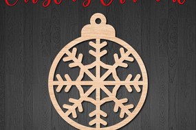 Σετ των 2 Intra απο ξύλο plywood 3mm-4mm πάχος – Στρογγυλό Χριστουγεννιάτικο Στολίδι Snowflake Δίασταση 20x20 cm INTRAFABR-107994673