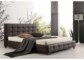 WOODWELL Ε8053,2FIDEL Κρεβάτι Διπλό για Στρώμα 160x200cm, PU Σκούρο Καφέ 168x215x107cm Ε8053,2