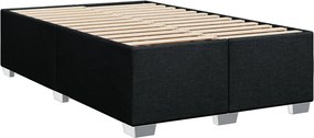 vidaXL Κρεβάτι Boxspring με Στρώμα Μαύρο 120x200 εκ. Υφασμάτινο