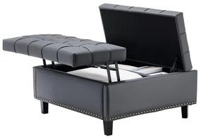 VEVOR 31 in Square Leather Ottoman with Storage Coffee Table for Living Room