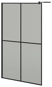 Διαχωριστικό Ντουζιέρας 118 x 190 εκ. από Σκούρο Ψημένο Γυαλί - Μαύρο