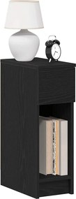 vidaXL Κομοδίνο με συρτάρι Μαύρη βελανιδιά 20x36x60 cm