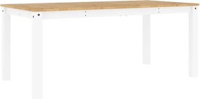 vidaXL Σετ Τραπεζαρίας 7 Τεμαχίων Panama από Μασίφ Ξύλο Πεύκου Λευκό