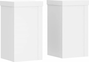 vidaXL Βάσεις Φυτών 2 τεμ. Λευκές 10x10x18 εκ. από Επεξεργασμένο Ξύλο