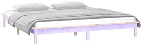 vidaXL Πλαίσιο Κρεβατιού με LED 160 x 200 εκ. από Μασίφ Ξύλο