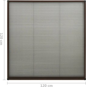 vidaXL Σήτα Παραθύρου Πλισέ Καφέ 120 x 120 εκ. από Αλουμίνιο