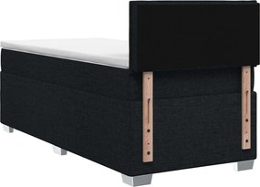 vidaXL Κρεβάτι box spring με στρώμα Μαύρο 80 x 200 cm Ύφασμα