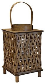 Φανάρι Ξύλινο 00.06.61051 20x20x32,5cm Brown Wood