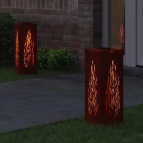 vidaXL Ηλιακό LED Φως Δρόμου 2 pcs Θερμό λευκό 18 x 18 x 50 εκ.