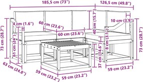vidaXL Σειρά Καναπέ Εξωτερικού με μαξιλάρι 5 pcs Λευκό και Κρεμ