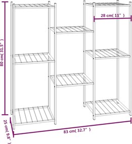 vidaXL Βάση Λουλουδιών Μαύρη 83 x 25 x 80 εκ. Σιδερένια