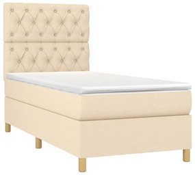 ΚΡΕΒΑΤΙ BOXSPRING ΜΕ ΣΤΡΩΜΑ ΚΡΕΜ 80 X 200 ΕΚ. ΥΦΑΣΜΑΤΙΝΟ 3142534