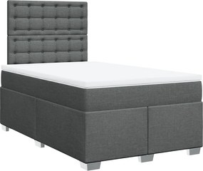 vidaXL Κρεβάτι Boxspring με Στρώμα Σκούρο Γκρι 120x200 εκ. Υφασμάτινο