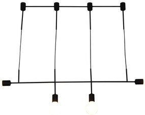 Κρεμαστό Φωτιστικό Οροφής 4xE27 G95 LED Megan Homelighting-77-3819-Μαύρο 77-3819