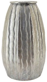 Βάζο Γραμμωτό 15-00-94932 Φ23,5x39,5cm Silver Marhome Metal