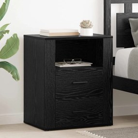 vidaXL Κομοδίνο Μαύρη δρυς 50 x 36 x 60 εκ. Επεξεργασμένο ξύλο