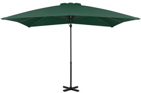 vidaXL Ομπρέλα Κήπου Πρόβολος Πράσινη 250x250εκ με Ιστό Αλουμινίου