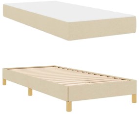 vidaXL Κρεβάτι με ελατήρια Κρέμα, Καφέ 90 x 190 cm