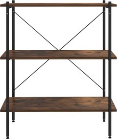 vidaXL Ραφιέρα 3 Επιπέδων Μαύρη και Φυσικό 80 x 40 x 92 εκ.