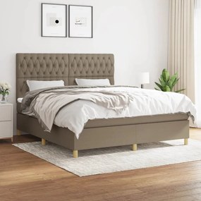 Κρεβάτι Boxspring με Στρώμα Taupe 180x200 εκ. Υφασμάτινο