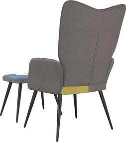 vidaXL Πολυθρόνα Relax Σχέδιο Patchwork Υφασμάτινη με Σκαμπό