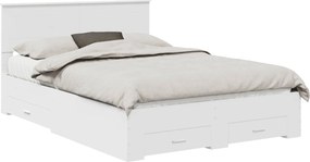 vidaXL Σκελετός Κρεβατιού Λευκό 140 x 190 cm Επεξεργασμένο ξύλο