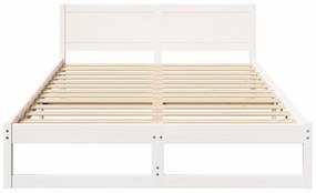 vidaXL Σκελετός Κρεβατιού Λευκό 140 x 200 cm Μασίφ ξύλο πεύκου