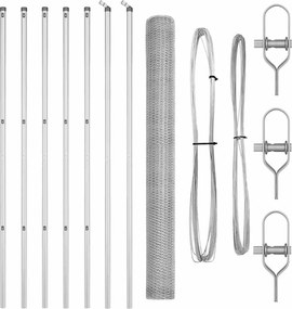 vidaXL Στύλος Περιφράξεων Ασημί 10 x 1,6 μ (13 mm πλέγμα) Ατσάλι