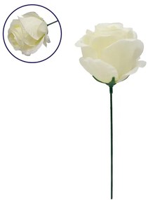 09077 Τεχνητό Φυτό Διακοσμητικό Τριαντάφυλλο Λευκό M8cm x Υ20cm Π8cm