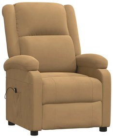 vidaXL Πολυθρόνα Ανακλινόμενη Ηλεκτρική Καφέ Βελούδινη