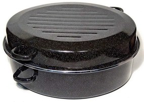 Γάστρα Εμαγιέ Οβάλ ET73800038 38cm - 6Lt Black Max Home Aluminium