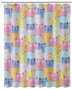 Κουρτίνα Μπάνιου με Κρίκους 180 x 200 cm Cats Kittens Bakaji 02834490