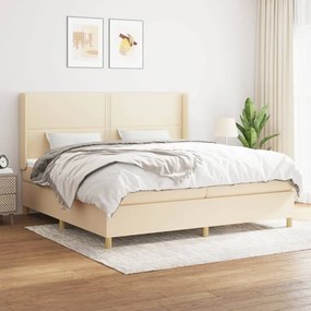 ΚΡΕΒΑΤΙ BOXSPRING ΜΕ ΣΤΡΩΜΑ ΚΡΕΜ 200X200 ΕΚ. ΥΦΑΣΜΑΤΙΝΟ 3131942