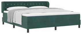 vidaXL Κρεβάτι με Στρώμα Σκούρο Πράσινο 180x200 εκ. Βελούδο