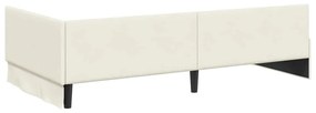 vidaXL Κρεβάτι Γωνίας Κρεμ 90 x 190 cm Βελούδο και Εργοστασιακό ξύλο