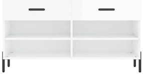 vidaXL Παπουτσοθήκη Γυαλιστερό Λευκό 102x35x55 εκ. Επεξεργασμένο Ξύλο