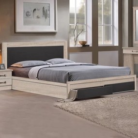 Κρεβάτι Capri HM312.04 Με 2 Συρτάρια Sonama-Grey 150x200εκ. Double Μελαμίνη