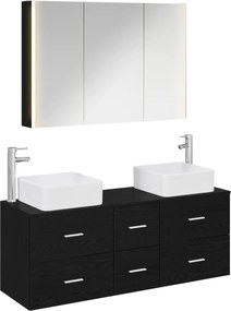 vidaXL Σετ Επίπλων Μπάνιου 4 pcs Μαύρη Δρυς