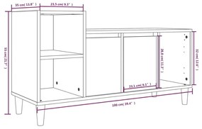 Έπιπλο Τηλεόρασης Καπνιστή Δρυς 100x35x55 εκ. Επεξ. Ξύλο - Καφέ