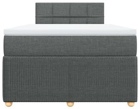 vidaXL Κρεβάτι Boxspring με Στρώμα Σκούρο Γκρι 120x200 εκ. Υφασμάτινο