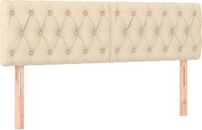 vidaXL Κρεβάτι Boxspring με Στρώμα &amp; LED Κρεμ 140x200 εκ. Υφασμάτινο