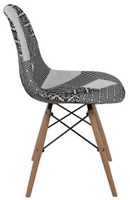 EIFFEL ΚΑΡΕΚΛΑ PATCHWORK ΜΑΥΡΟ 46x53xH82cm - Ύφασμα - 03-0761