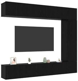 vidaXL Σετ επίπλου τηλεόρασης 5 pcs Μαύρη Οξυά Επεξεργασμένο ξύλο